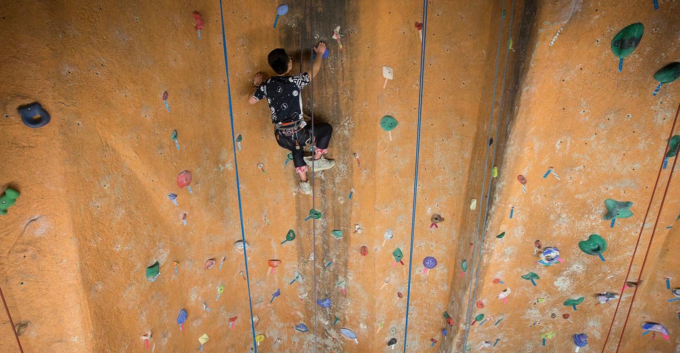 rock wall climbing